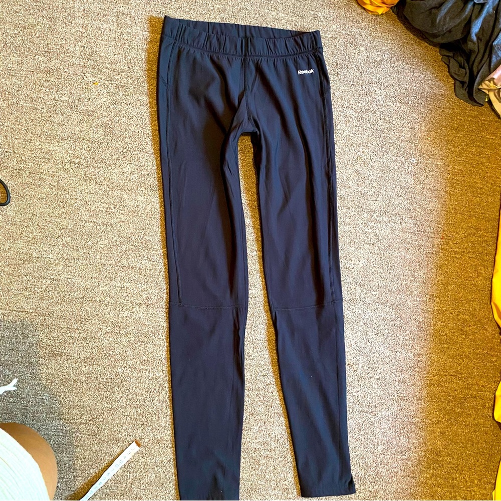 Reebok Play Dry Black Fitted Leggings Small Excellent Used Condition